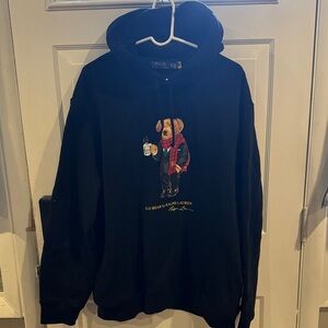 Polo by Ralph Lauren Black Hoodie with Bear Design